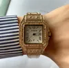 Unisex Watches Lovers Clockローマン男性女性ウォッチクォーツ移動すべてのダイヤモンドのアイスアウトウォッチ高品質ユニセックスドレスウォッチレディークロック