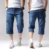 Grande taille 42 44 Denim Jeans Hommes Shorts Multipoches Cargo Casual Solide Lâche Shorts Été Longueur Au Genou Shorts Hommes 1127 T200512