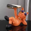 Nordic Resin Bulldog Crafts Dog Butler with Tray for keys Holder Storage Jewelries Animal Room Home decor Statue Dog Sculpture 2205684466