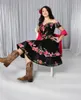 2022 Black Quinceanera Dresses Charro Löstagbar kjol Floral broderad från axeln Sweet 16 Dress Mexikansk tema plus storlek 195n