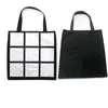 5pcs Shopping Bags sublimation DIY Blank white single sides 9 grid prints handbag