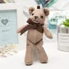 14cm Plush Toys linen Teddy Bear Soft Stuffed Animal Toys Small Pendant By Phone Bags Keychain Gifts For Wedding