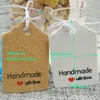 New100pcs Спасибо Kraft Paper Label Подарочные Теги Handmade DIY Cookies Свадьба День рождения Вечерина Форс Тег ZZD13082