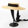 Gros large bord chapeau de paille pour les femmes long ruban dames chapeaux de plage mode habiller enfants été soleil 220627