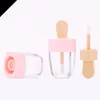 Lip Gloss Tubes Pink Ice Cream Lip Glaze Empty Tube Transparent Lip Refillable Bottle DIY Cosmetic Containers2028