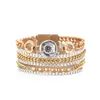 HOVANCI Ins – Bracelet à maillons dorés pour filles, 7 chaînes multicouches en métal perlé, motif géométrique irrégulier