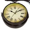 32*32cm Double Side Wall Clock European Style Iron Retro Creative Home Decor Time Set for Both Sides 220115