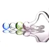 Shisha Parts 2021 Colorful Pyrex Glass Oil Burner 10mm 14mm Male pipe Clear pipes banger Nail