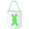 White Easter Egg Storage Basket Canvas Sequins Bunny Ear Bucket Creative Easter Gift Bag With Rabbit Tail Decoration 8 Styles