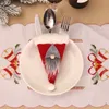 Fourchette couteau porte-couverts argenterie vaisselle sac Santa Gnome maison fête de noël Table dîner décor JK2010XB