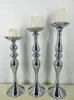 Bröllopsdekoration Centerpiece Metal Candle Holder Gold Flower Vase Tabletop Candlestick Tall Flower Stand3182257