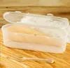 Cuisine 250ML Boîte de crème glacée Mousse Pâtisserie Porte-fromage Longue boîte en plastique transparente pour boîtes à gâteaux RRE12717