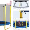 5.5ft trampolines voor kinderen 65 inch buiten indoor mini peuter trampoline met behuizing, basketbalring en bal inclusief A54 A25