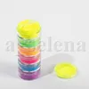 Ögonskugga makeup 6 färger neon ögon skugga set skönhet ögon kosmetika utgör 6st kit diy nagelkonst pulver5430082