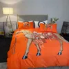2022オレンジ色の寝具セットカバー4 PCSベルベットクイーンベッド掛け布団セット枕ケース豪華なキングサイズベッドシートセットホームデコレーション
