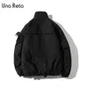 Una Reta Winter Jacket Coats Men Casual Windbreaker Jackets Mens Parka Plus Size Hip Hop Bandage Design Coat