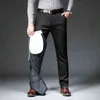 Shan Bao Zimowa Marka Polar Gruby Ciepłe Fit Proste Spodnie Business Casual Men's High Paist Lyocell Classic Spodnie 220122