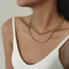 Vrouwen multi -layer choker ketting vlecht goud ketens wrap chokers kragen mode sieraden wil en zandig