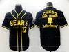 The Bad News Bears Movie Baseball Jersey 3 Kelly Lay 12 Tanner Boyle Chico's Bail Bonds Jersys Bo Peeps All Stitched White Black Gul