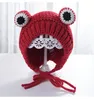 Winter hat for kid beanies Cartoon frog Handmade Beanie knit Child hats warm kids girls Earflap caps