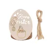 Wood Products Easter Decoration Egg Pendant Family Party Props Home Decoration Children's Hand Painted Wood Chip T2I53423