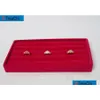 Red Grey Brown Black Velvet Ring Tray Rings Storage Earrring Stud Boxes Jewelry Display Package Show Case Small Size Organizer Tray P9Fv3