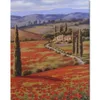 Wall Art Girasole Pittura Paesaggio moderno Campo di papaveri rossi Tela a olio fatta a mano Bellissimi fiori Opera d'arte per la decorazione domestica