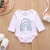 Children Cotton Spring Romper Fashion Kids Rainbow Long Sleeve Jumpsuit Baby Boys Girls Casual Printed Onesie Climb Clothes C6796