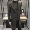 Erkekler Ceket Sıradan Uzun En İyi Erkek Kalın Yün Trench Fashion Sıcak Ceket Bahar Sonbahar Palto Plus Boyut 5xl Uzun Ceket 201127