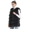 Autunno Inverno Donna Vera pelliccia di volpe Gilet femminile Vera pelliccia di volpe Cappotto Giacca di pelle Calda Lady Gilet Gilet di pelliccia di volpe naturale 201103