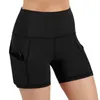 Gym Shorts Kvinnor Hög midja Lyft Push Up Yoga Shorts Kvinnors Diagonal Pocket Sport Running Tight Fitness Yoga Byxor