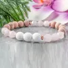 MG1100 Bracelet en pierre de lave en quartz rose coupé Bracelet en perles de bois de rose naturel Diffuseur d'huile essentielle Bracelet énergétique Aromathérapie3669292