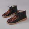 Leopard Ankle Boots For Women Shoes Vintage Lace Up Round Toe Boots Women Ladies Winter Ankle Boot New3381404