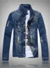 Nieuwe herfst denim jas mannen solide cowboy lente casual slank bomberjas mannelijke Jean Mens jassen en jassen uitloper plus size 5XL