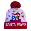 Chapéu do Natal LED Adulto malha Beanie Cap Quente Bola Hat Para Xmas Tree Reindeer Dog Xmas Hat HH9-3594