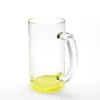 Tasse à bière transparente de sublimation de 16 oz avec gobelets en verre à poignée Bouteille d'eau à transfert thermique A02