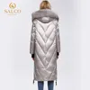 SALCO The latest big-zipped pearl-cotton winter warm coat high-end real fur coat 201128