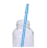 9 pouces de consommation réutilisable en plastique alcoolisée multi-couleurs stripe dur pp tubes boissons avec brosse WWQ