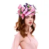 DWWTKL Rosa blommor och fjärilar Crown Women Headpiece Flower Girls Headband Hair Wreath Floral Garland