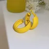 Серьги Chopselier Chastelier Conselier Condity Condy Color Geometric Hoop Серьги Cute 2022 Trend Мода Ювелирные Изделия Подарки Желтая Зеленая Роза