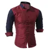 Herrenhemden Großhandel - Marke 2021 Mode Männliches Hemd mit langen Ärmeln Tops Spleißen Kleine Pilze Herren Slim Männer 3XL1