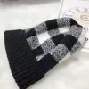 Plaid Dzianiny Beanie Zima Ciepłe Grube Paski Kapelusz Lattice Outdoor Ski Wiatroodporny Crochet Cap Knitting Czapki czaszki 15 Stylów LJJP766