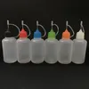 30ml juice liquid Plastic Dropper Bottle PE Empty Needle Oil Bottles With Colorful Childproof Cap