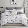 Simple coeur nordique housse de couette housse de couette rose ensemble de literie drap de lit king size simple double reine linge de lit LJ201015