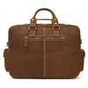 Винтажный мужской портфель бизнес-путешествие подлинная кожаная сумочка многосадочная ноутбук для плечевых мессенджеров Bag1