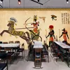 Personnalisé 3D Papier Peint Mural Non-tissé Rétro Egypte Caractère Fresque Restaurant Salon Revêtement Mural Peinture
