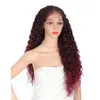 Handtied 13x4 laço frontal trançado perucas para mulheres negras peruca dianteira do laço sintético com cabelo do bebê encaracolado ondulado para peruca cosplay feminino w278h