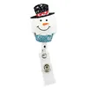 Newest Key Rings Christmas Tree/Snowman Rhinestone Retractable ID Holder For Nurse Name Accessories Badge Reel With Alligator Clip