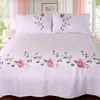 Pamuklu Twillembroidered Sheets Set Lüks Yatak Seti Kırışıklık Soluk Fade Dirençli Hipoalerjenik Sac Passası Seti Kraliçe T200706