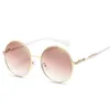 Sunglasses 2021 Fashion Retro Designer Super Round Circle Glasses Cat Eye Semi-Rimless Women's Goggles1